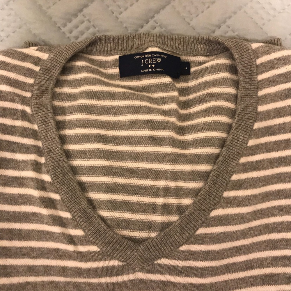 Men’s L J. Crew Cashmere Cotton V-neck Sweater